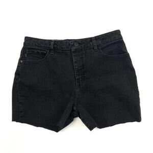 Lee Relaxed fit High rise Raw Hem Women's size 8 Black Denim jean Shorts